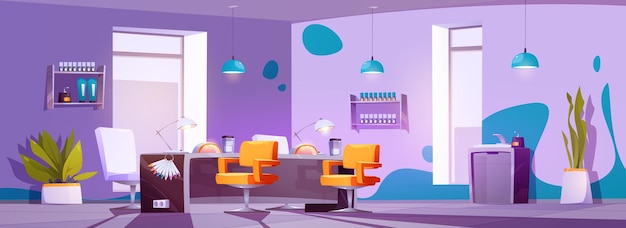 Cartoon manicure salon interior design