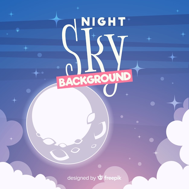 Free Vector cartoon night sky background