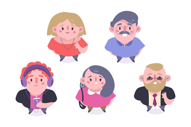 Free Vector cartoon people looking up