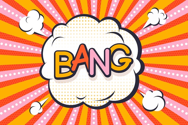 Free vector cartoon pop art bang background