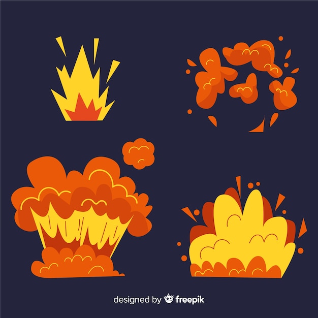 Free Vector cartoon set of bomb explosion effects