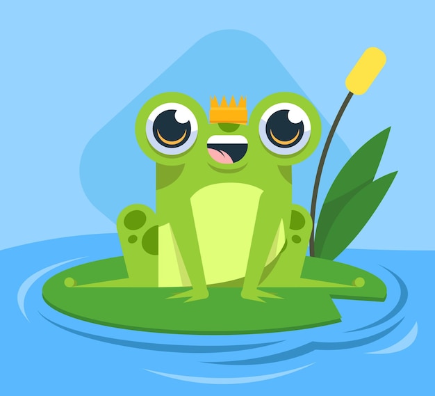 Free Vector cartoon smiley frog illustration