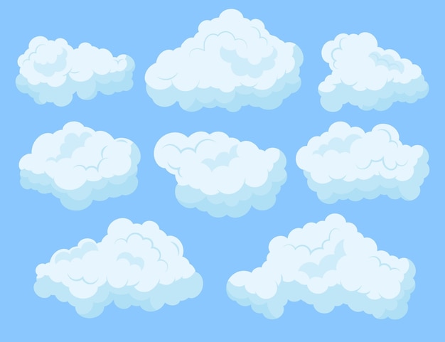 Free Vector cartoon style cloud collection