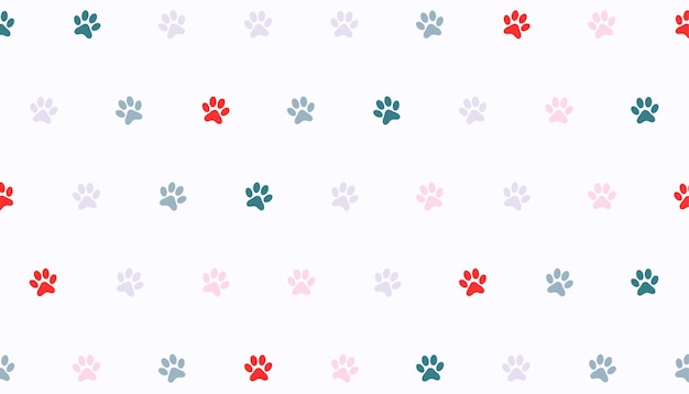 Free Vector cartoon style paw print pattern background for fauna fun vector