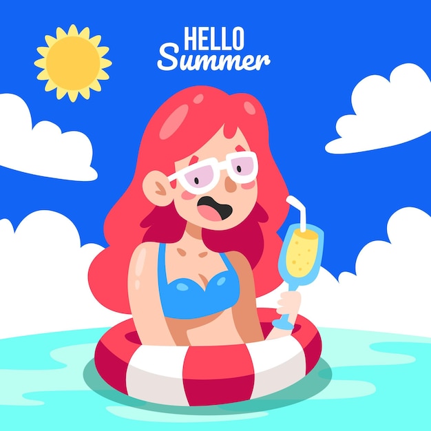 Cartoon summer illustration