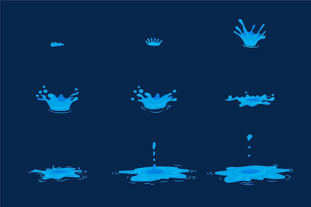 Free Vector cartoon water element animation frames