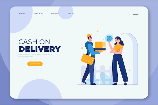 Free Vector cash on delivery concept - landing page