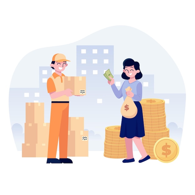 Free Vector cash on delivery concept