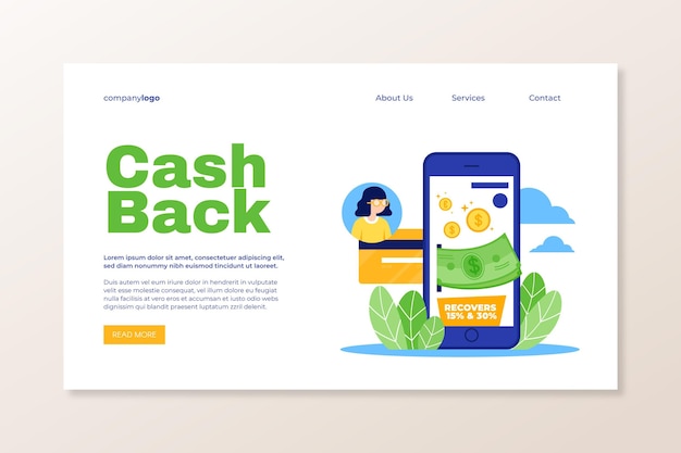 Cashback concept - landing page