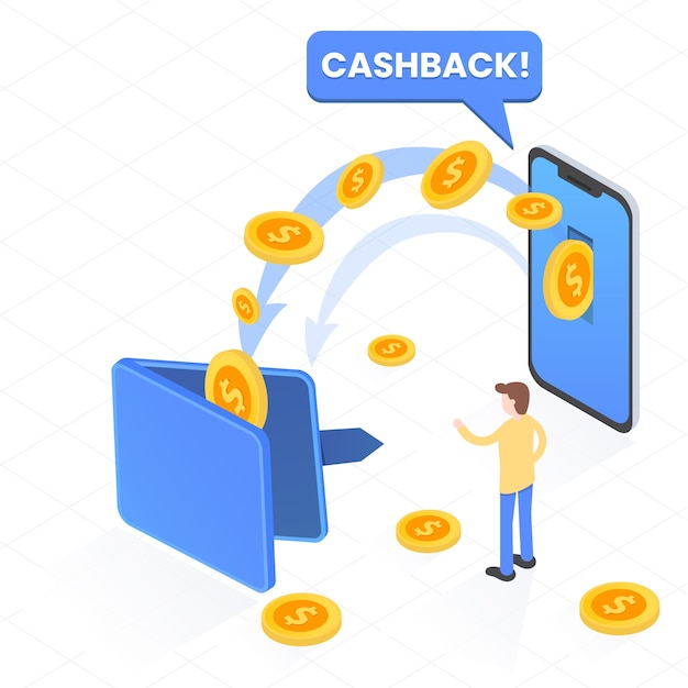 Free vector cashback concept with money