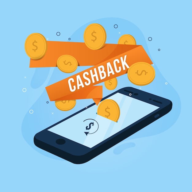 Free vector cashback design with money