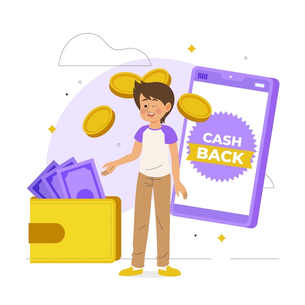 Free Vector cashback shopping offer