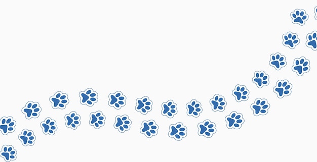 Free Vector cat or dog footprint track pattern on white background