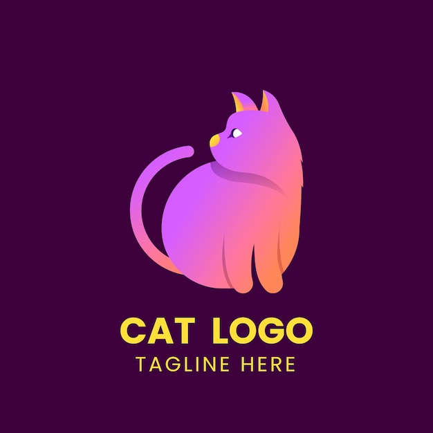 Free Vector cat logo design template