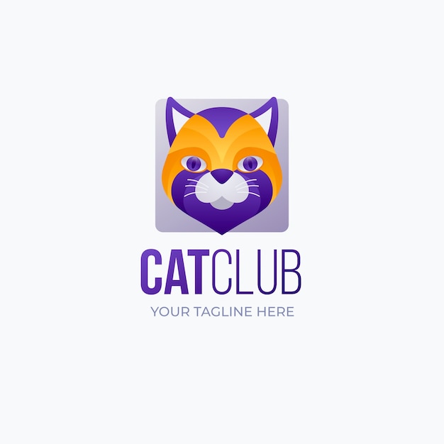 Free vector cat logo template design