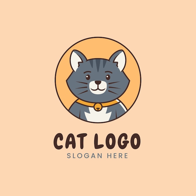 Free Vector cat logo template design