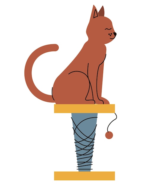 Free Vector cat seated in toy mascot