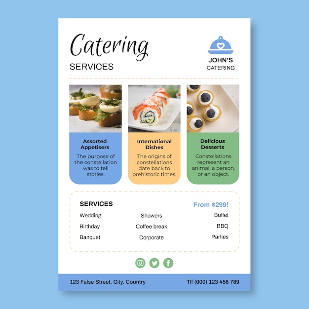 Catering flyer template design