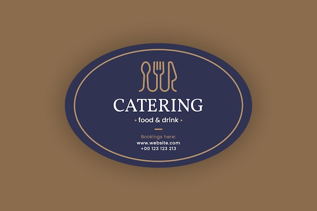 Catering packaging oval sticker