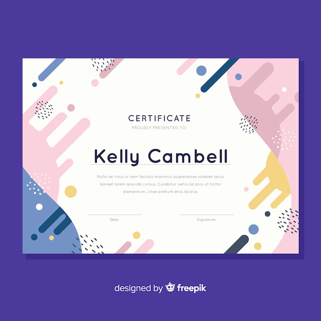 Free Vector certificate template