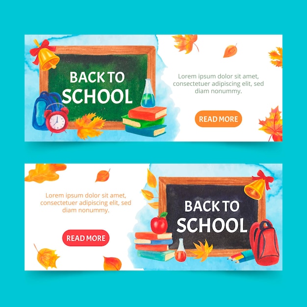 Free vector chalkboard back to school banners