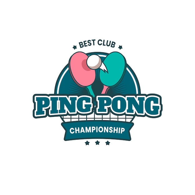 Free Vector championship table tennis club logo template