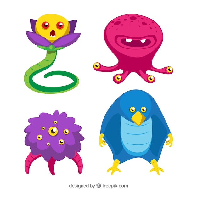 Character collection of four monsters