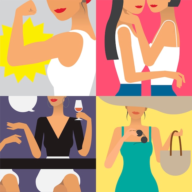 Free vector character illustration of woman lifestyle