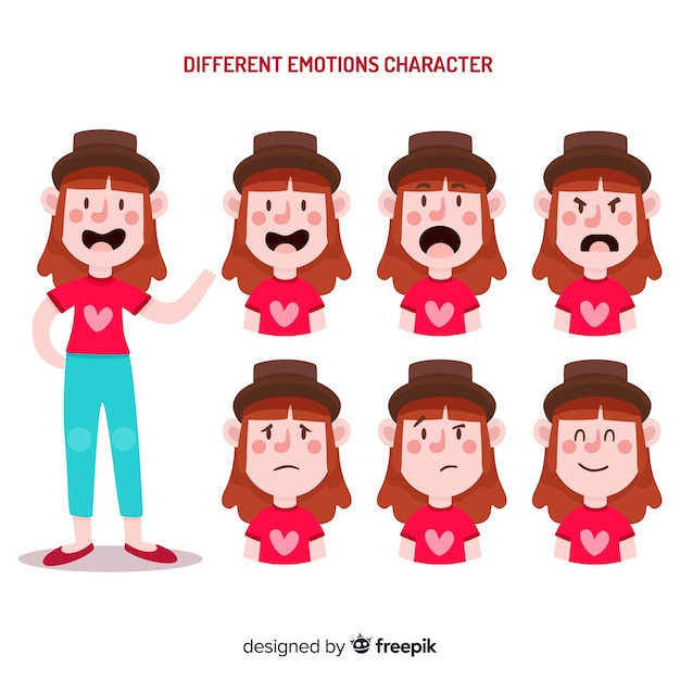 Free Vector character showing emotions