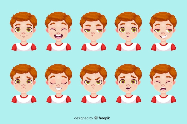 Free Vector character showing emotions