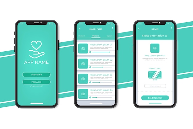 Free vector charity app concept