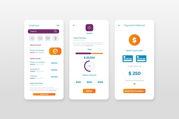 Charity app design