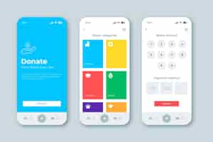 Free vector charity app interface concept