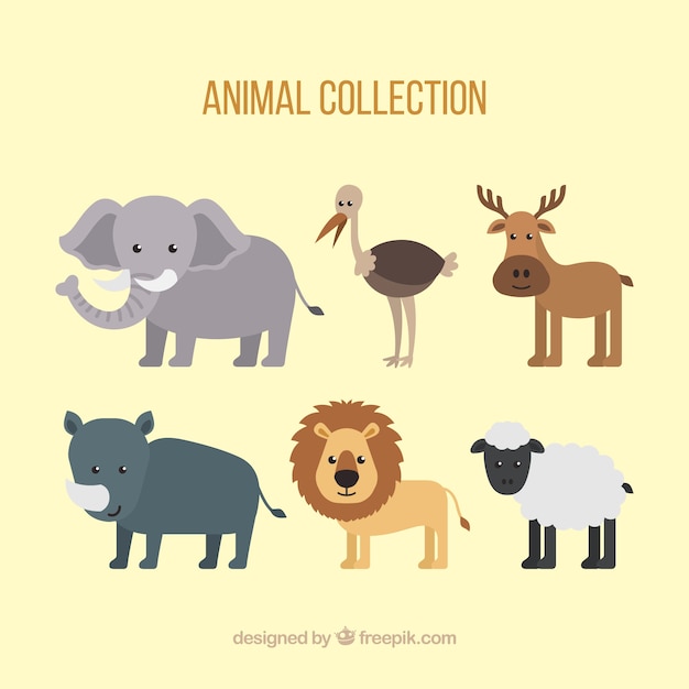 Charming set of cute animal