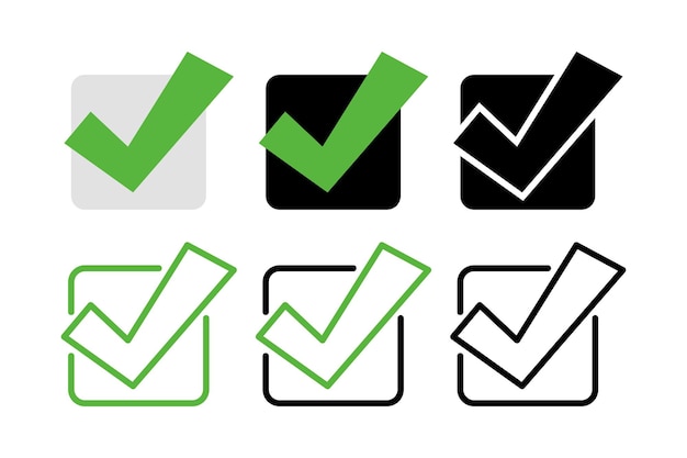 Free Vector check mark boxes set