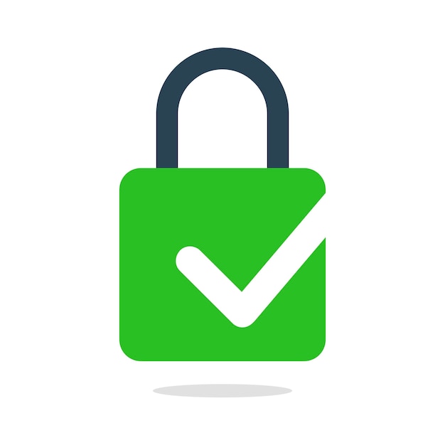 Free Vector check mark padlock