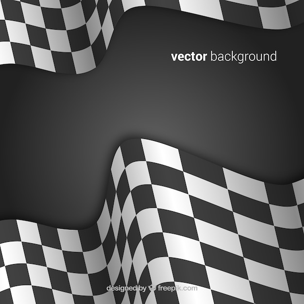 Free vector checkered flag background with realistic design