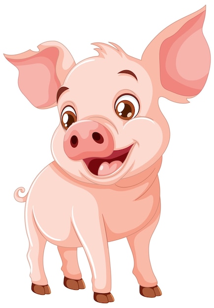 Cheerful Cartoon Pig Illustration