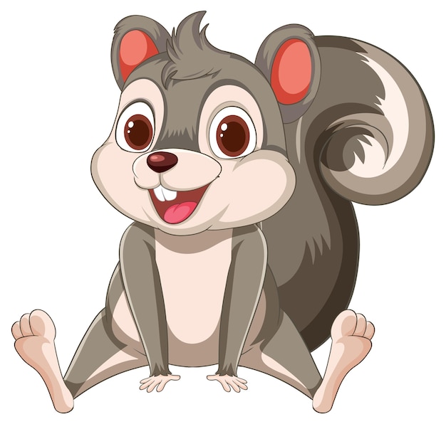 Cheerful Cartoon Squirrel Sitting