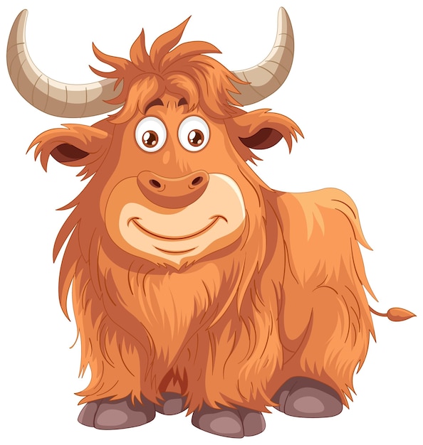 Free Vector cheerful cartoon yak illustration