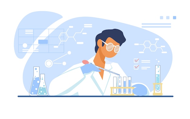 Free Vector chemist working in lab