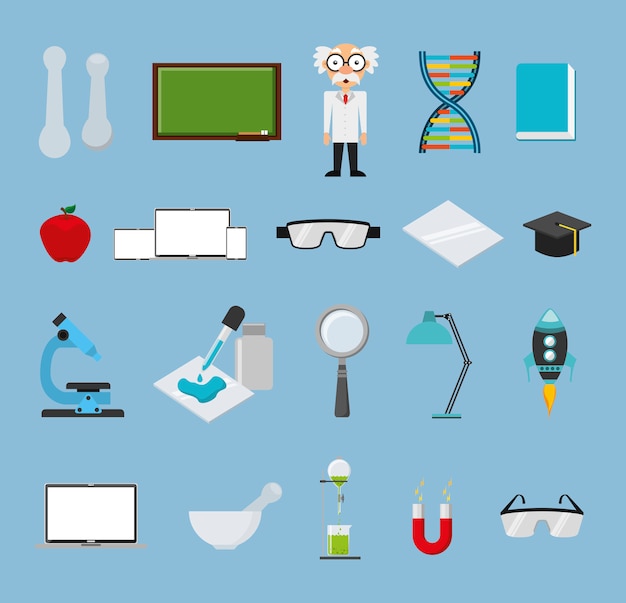 Free Vector chemistry icon set 