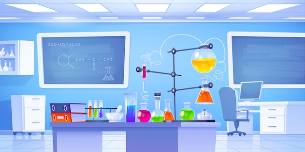 Free Vector chemistry lab illustrated background