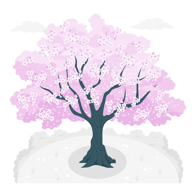 Free Vector cherry tree concept illustration