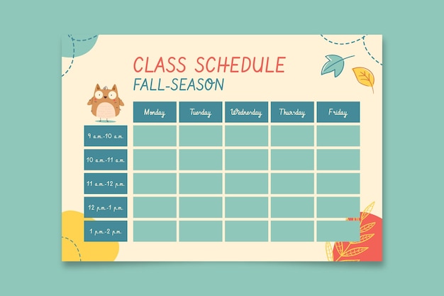 Child-like fall season class schedule