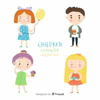 Free vector children character collection