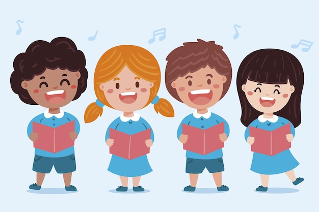 Children choir illustration