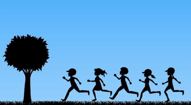 Free Vector children running