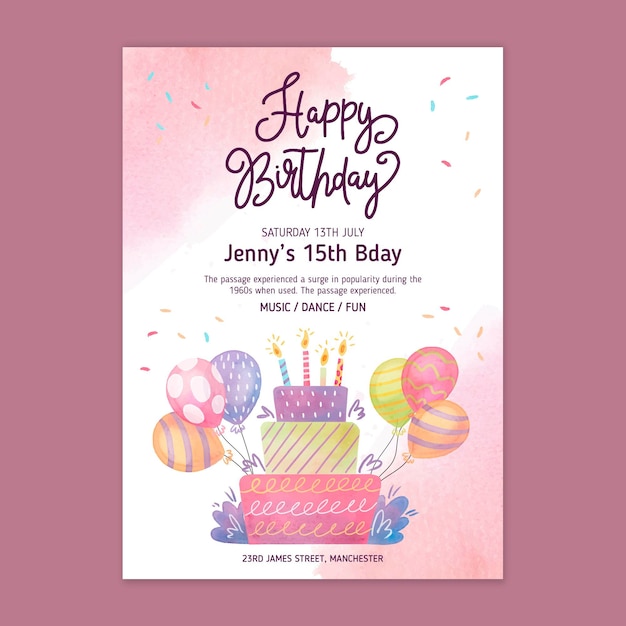 Children's birthday card template