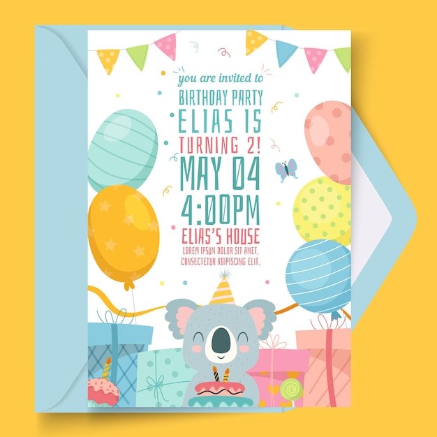 Children's birthday card template